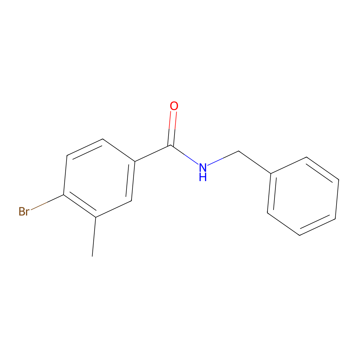 N-Benzyl-4-bromo-3-methylbenzamide molecular structure, CAS 1020252-76-9