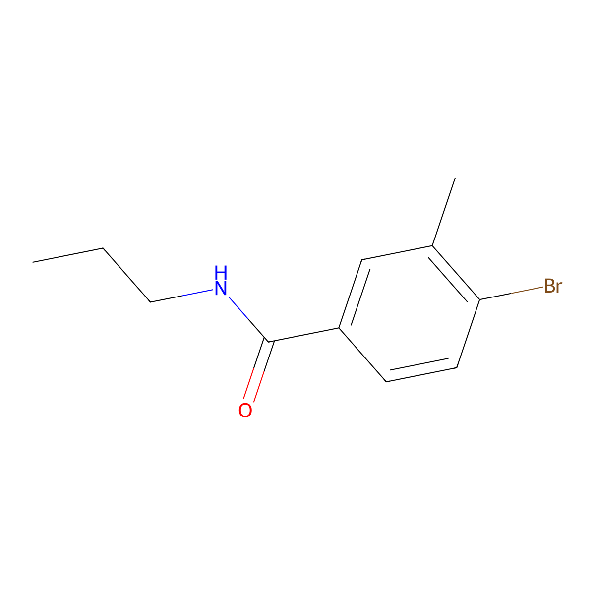 4-Bromo-3-methyl-N-propylbenzamide molecular structure, CAS 1020252-79-2