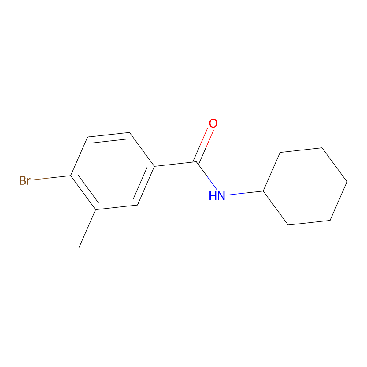 N-Cyclohexyl-4-bromo-3-methylbenzamide molecular structure, CAS 1020252-80-5