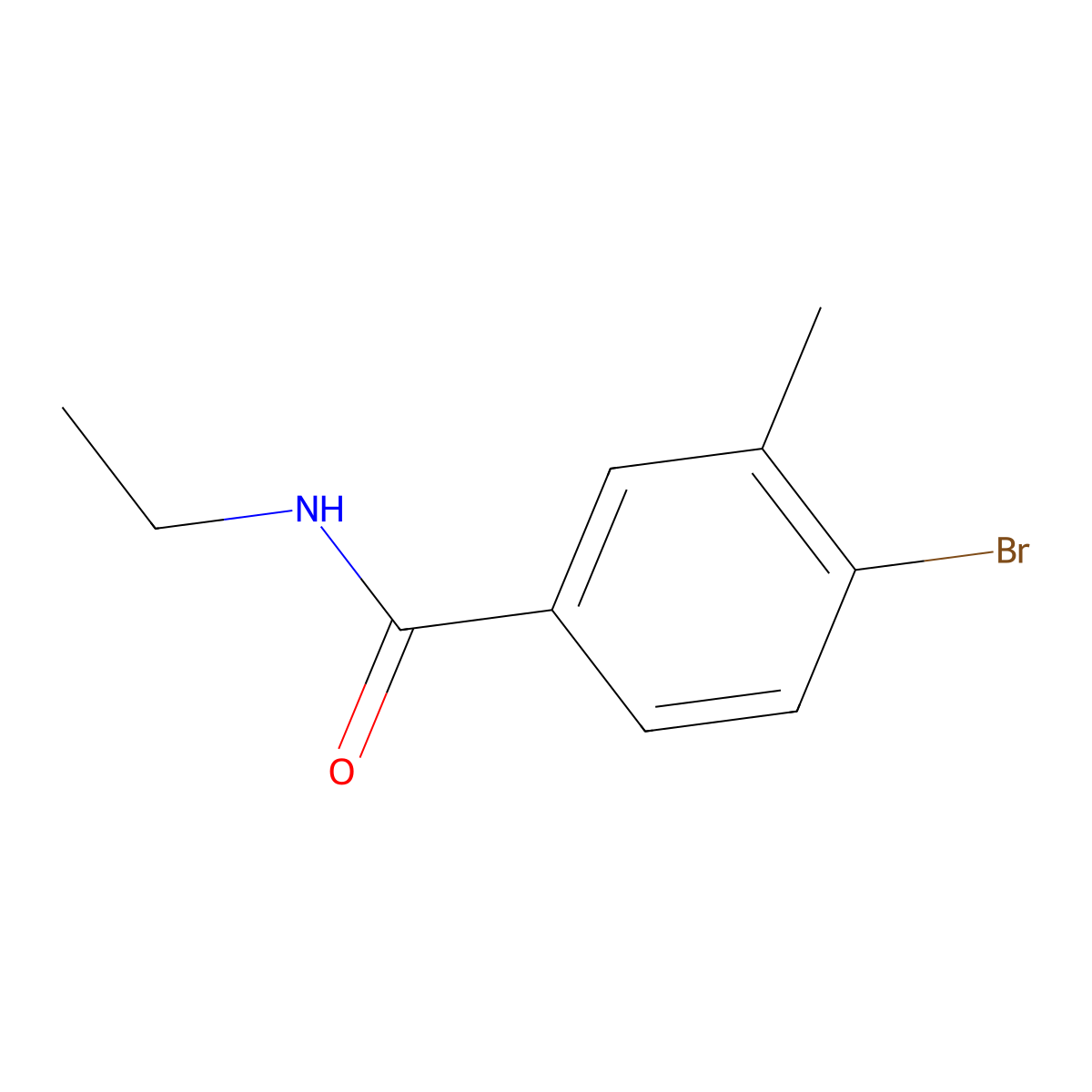4-Bromo-N-ethyl-3-methylbenzamide molecular structure, CAS 1020252-82-7