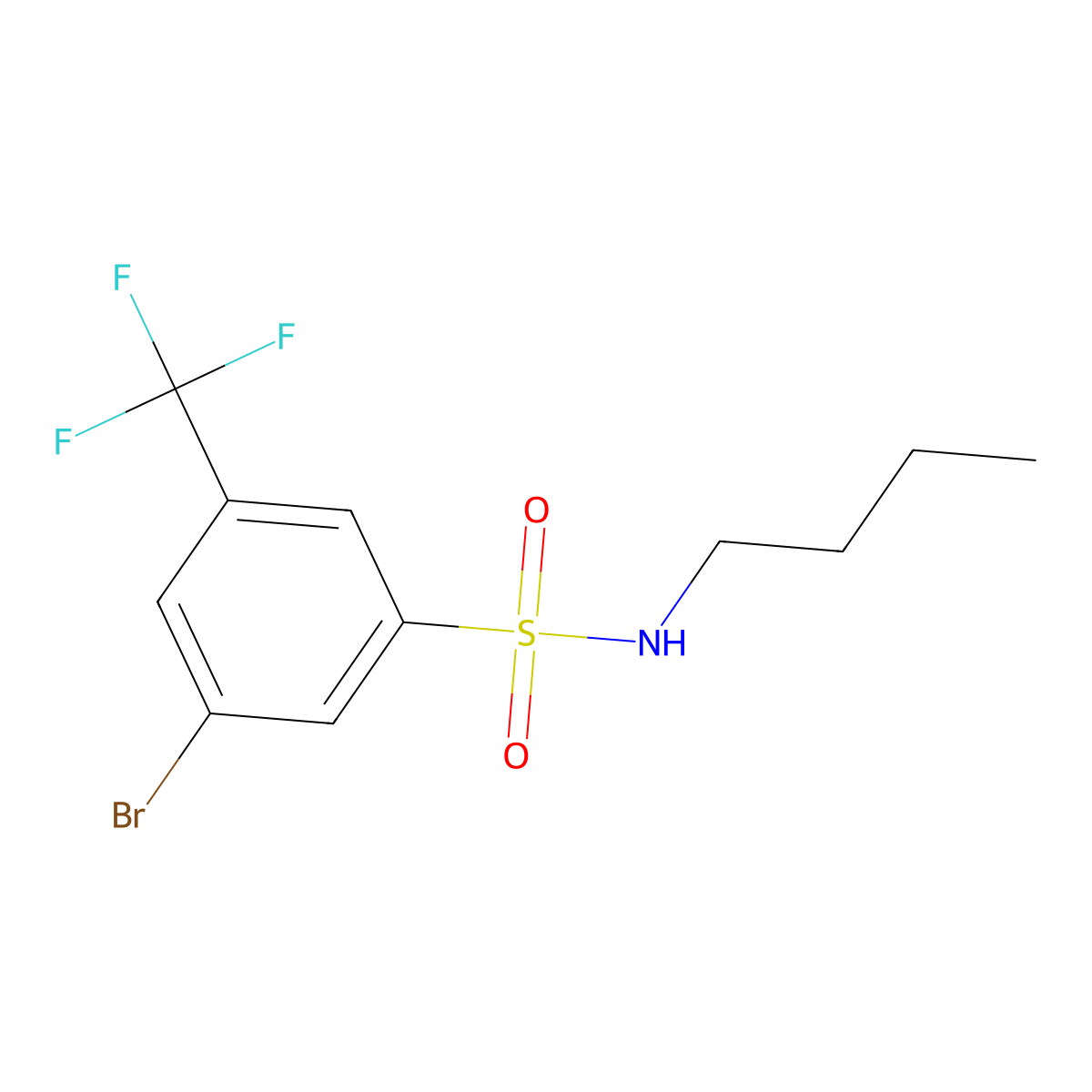 3-Bromo-N-butyl-5-(trifluoromethyl)benzenesulfonamide molecular structure, CAS 1020252-83-8