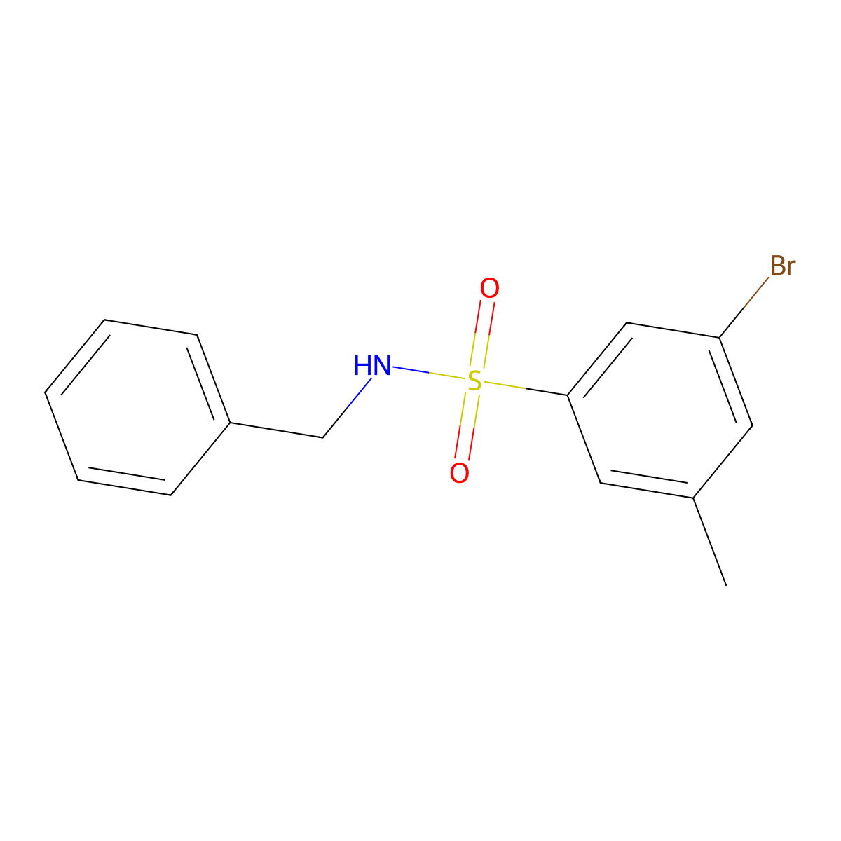 N-Benzyl-3-bromo-5-methylbenzenesulfonamide molecular structure, CAS 1020252-85-0