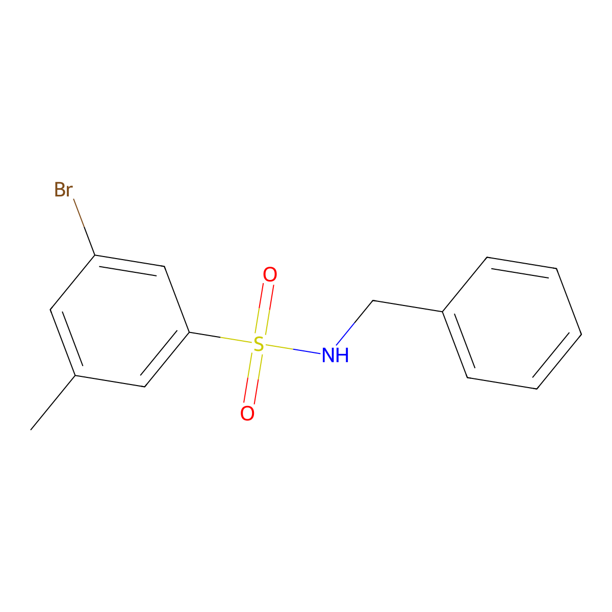 N-Benzyl-3-bromo-5-methylbenzenesulfonamide molecular structure, CAS 1020252-85-0