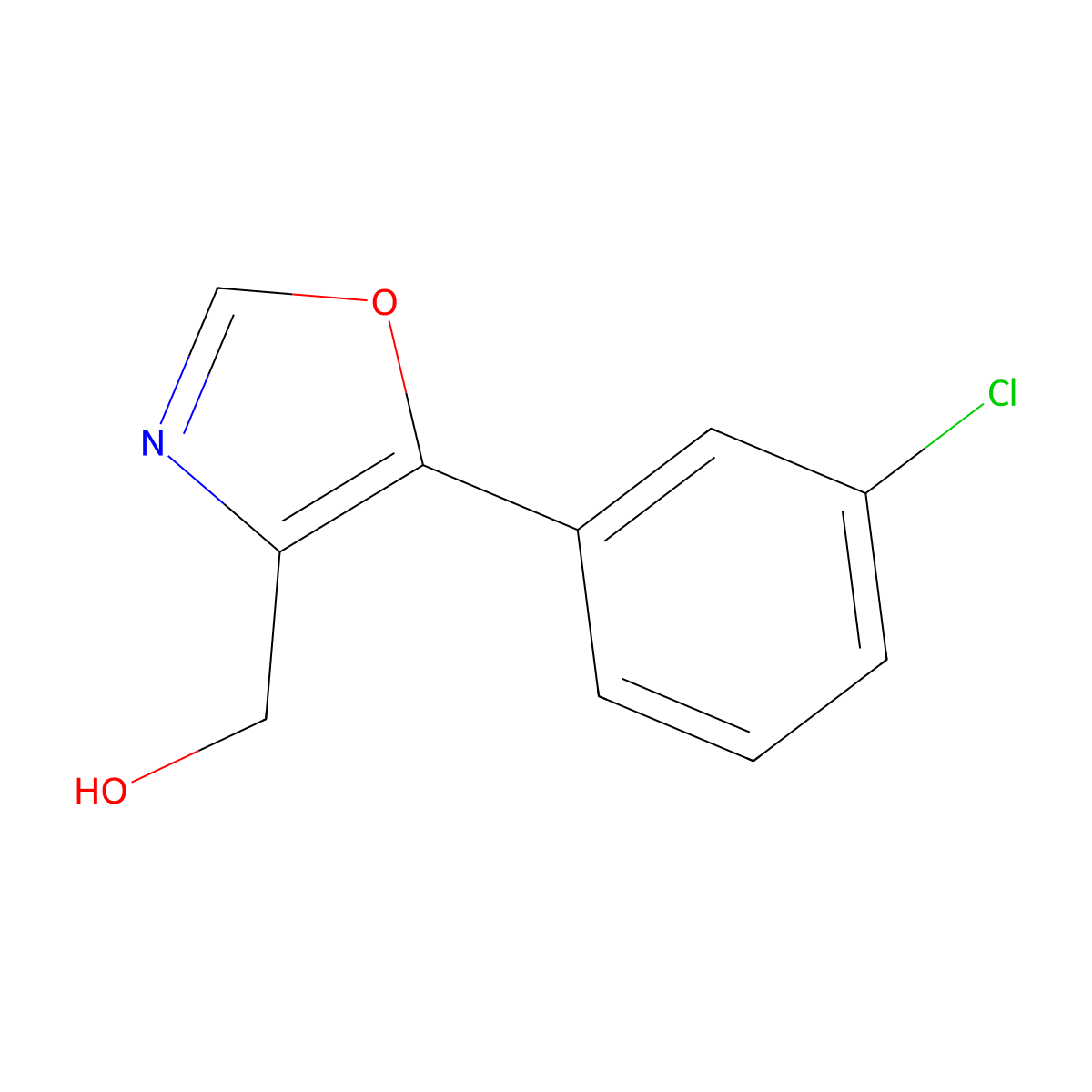 (5-(3-Chlorophenyl)oxazol-4-YL)methanol molecular structure, CAS 1020252-88-3