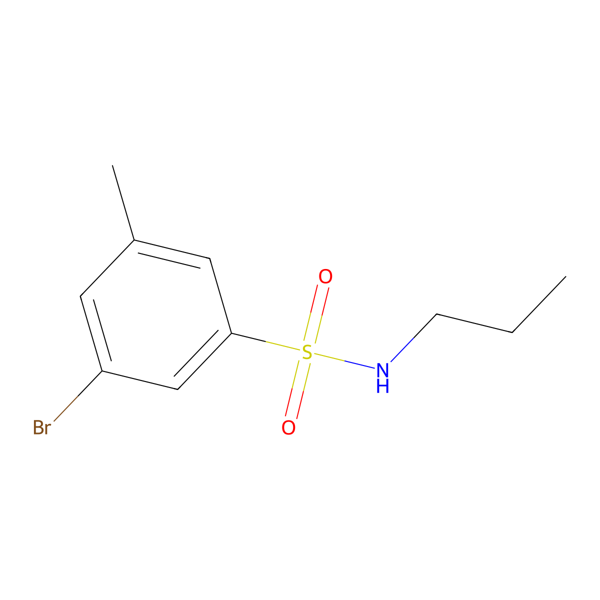 3-Bromo-5-methyl-N-propylbenzenesulfonamide molecular structure, CAS 1020252-89-4