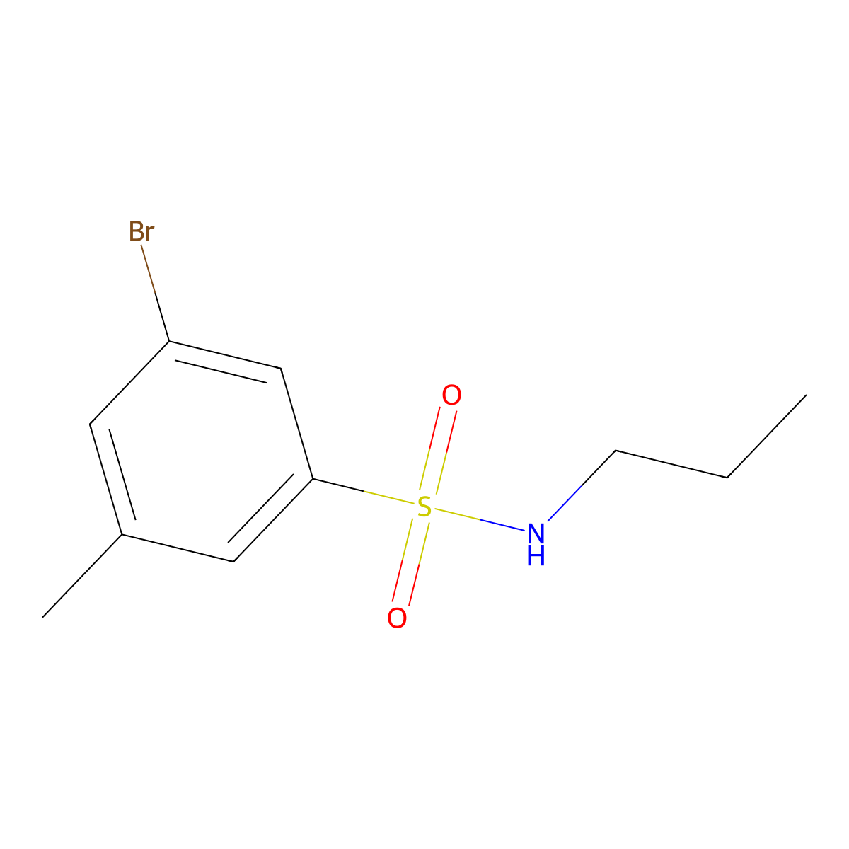 3-Bromo-5-methyl-N-propylbenzenesulfonamide molecular structure, CAS 1020252-89-4