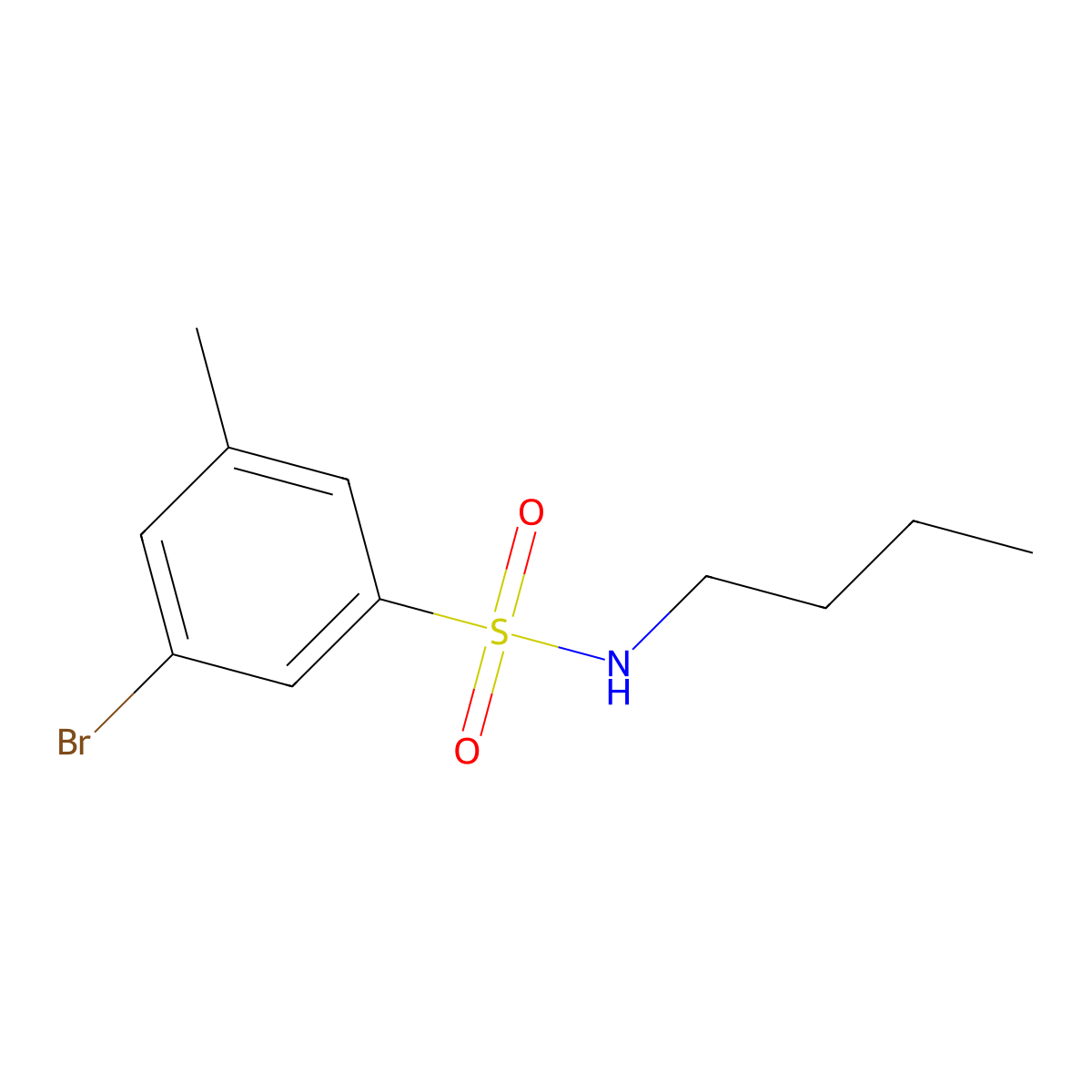 3-Bromo-N-butyl-5-methylbenzenesulfonamide molecular structure, CAS 1020252-93-0