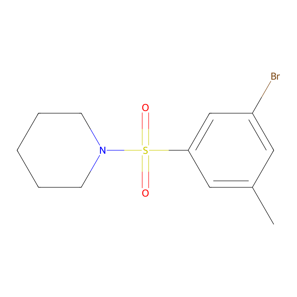 1-(3-Bromo-5-methylphenylsulfonyl)piperidine molecular structure, CAS 1020252-95-2