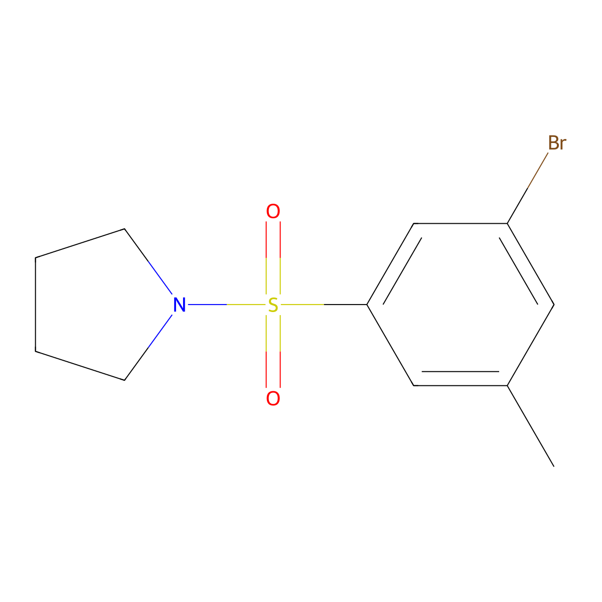 1-(3-Bromo-5-methylphenylsulfonyl)pyrrolidine molecular structure, CAS 1020252-96-3