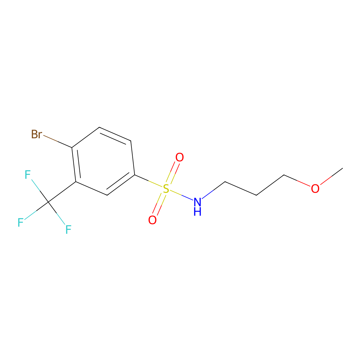 4-Bromo-N-(3-methoxypropyl)-3-(trifluoromethyl)benzenesulfonamide molecular structure, CAS 1020252-98-5