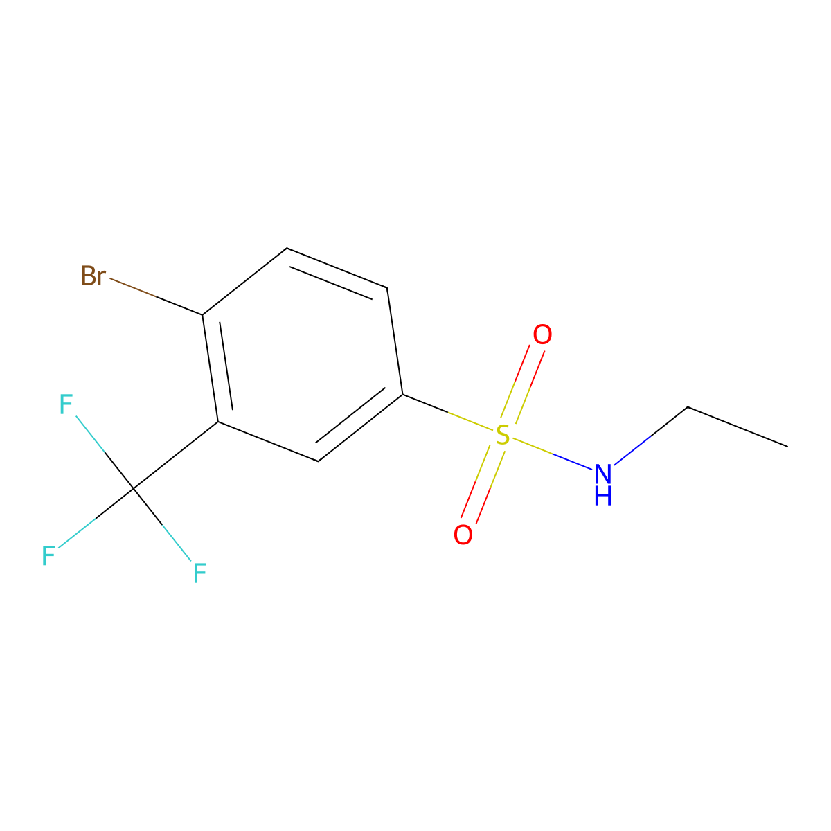 4-Bromo-N-ethyl-3-(trifluoromethyl)benzenesulfonamide molecular structure, CAS 1020252-99-6