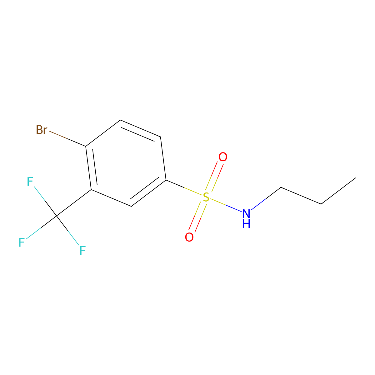 4-Bromo-N-propyl-3-(trifluoromethyl)benzenesulfonamide molecular structure, CAS 1020253-00-2