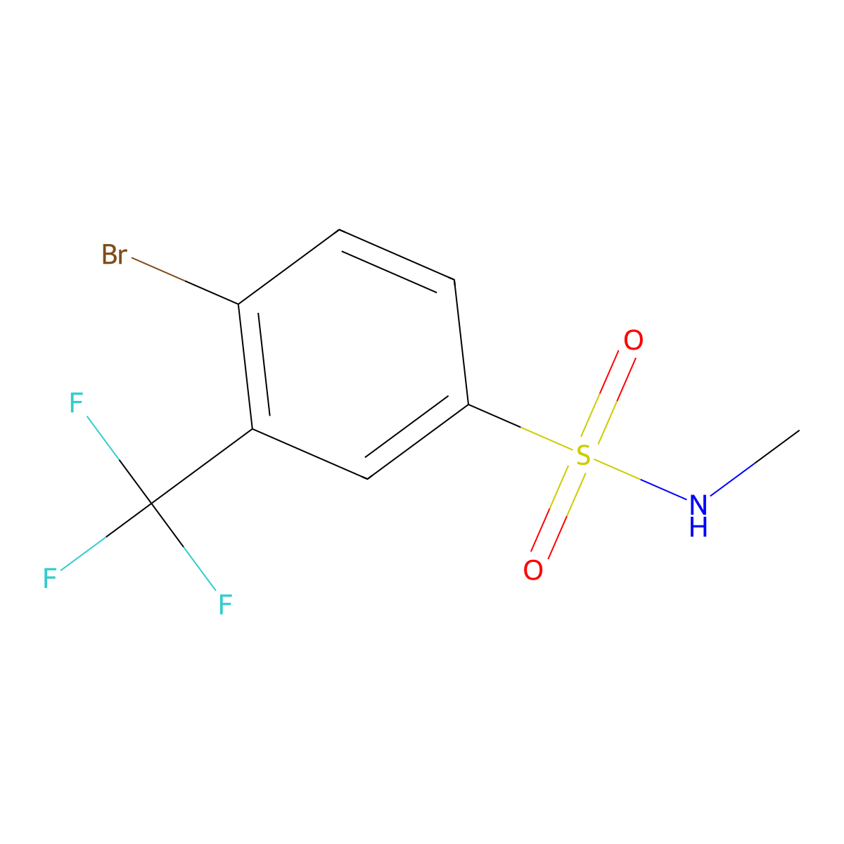 4-Bromo-N-methyl-3-(trifluoromethyl)benzenesulfonamide molecular structure, CAS 1020253-01-3