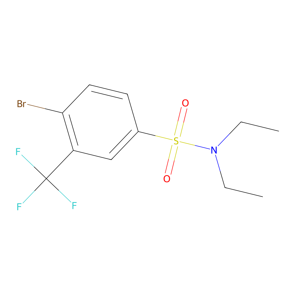 4-Bromo-N,N-diethyl-3-(trifluoromethyl)benzenesulfonamide molecular structure, CAS 1020253-03-5
