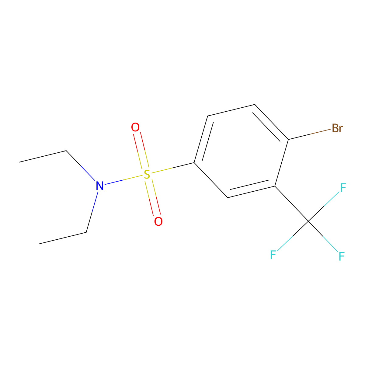 4-Bromo-N,N-diethyl-3-(trifluoromethyl)benzenesulfonamide molecular structure, CAS 1020253-03-5
