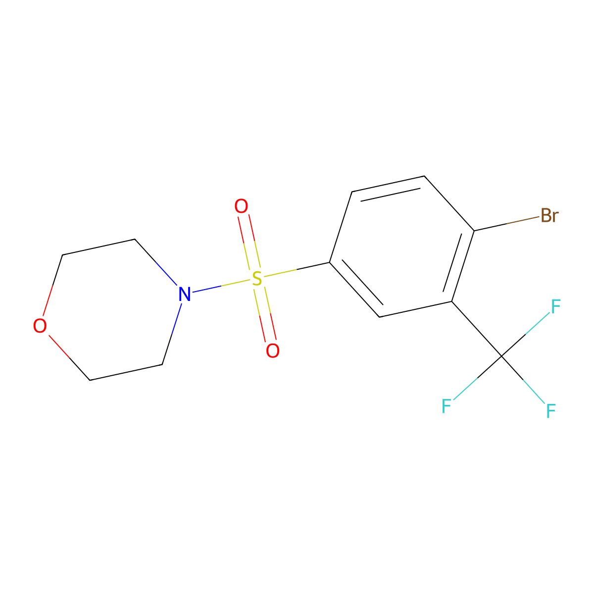 4-(4-Bromo-3-(trifluoromethyl)phenylsulfonyl)morpholine molecular structure, CAS 1020253-04-6