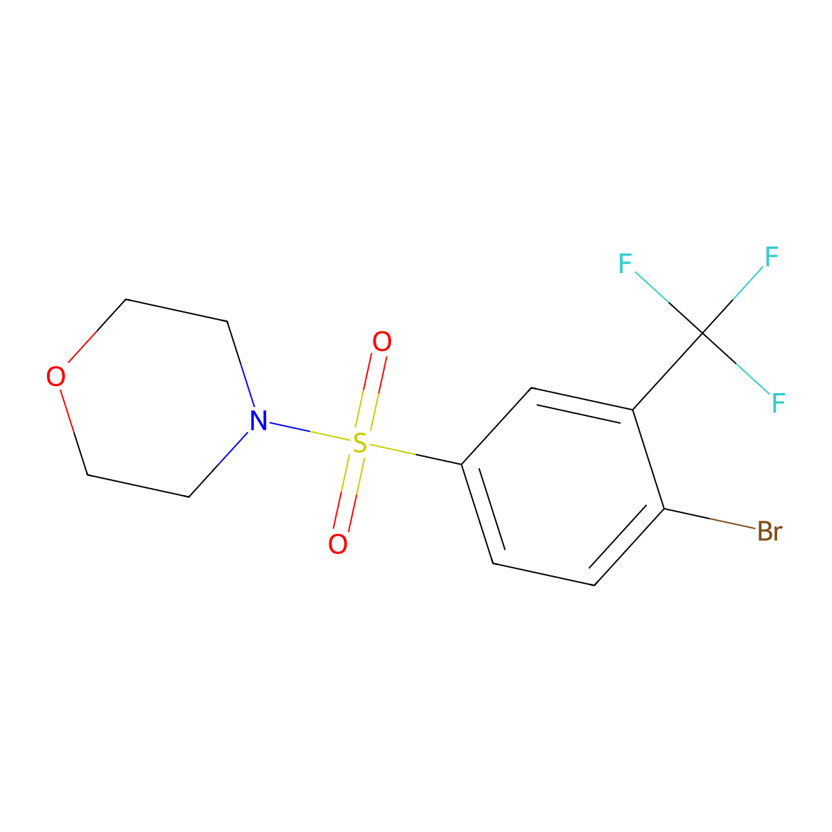 4-(4-Bromo-3-(trifluoromethyl)phenylsulfonyl)morpholine molecular structure, CAS 1020253-04-6