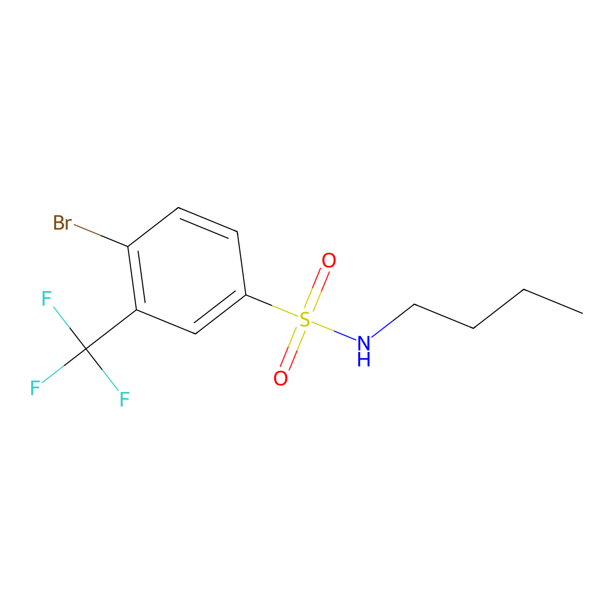 4-Bromo-N-butyl-3-(trifluoromethyl)benzenesulfonamide molecular structure, CAS 1020253-05-7