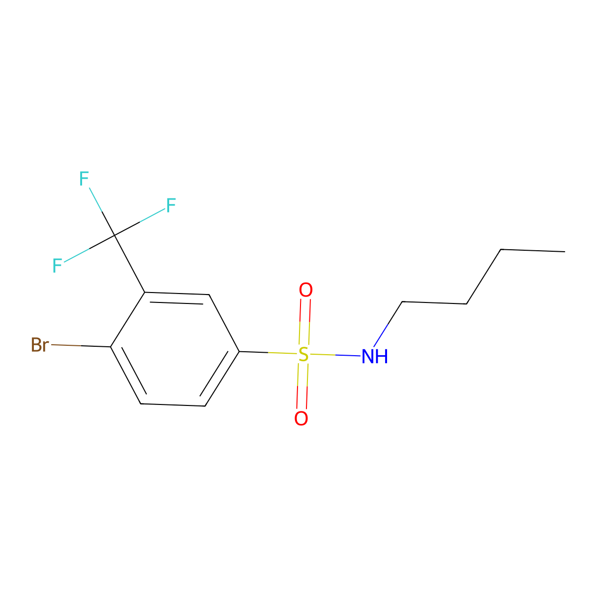 4-Bromo-N-butyl-3-(trifluoromethyl)benzenesulfonamide molecular structure, CAS 1020253-05-7