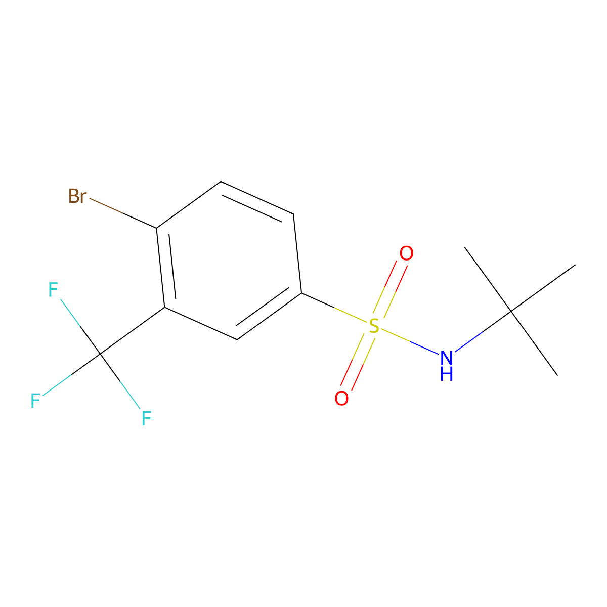 4-Bromo-N-(tert-butyl)-3-(trifluoromethyl)benzenesulfonamide molecular structure, CAS 1020253-06-8