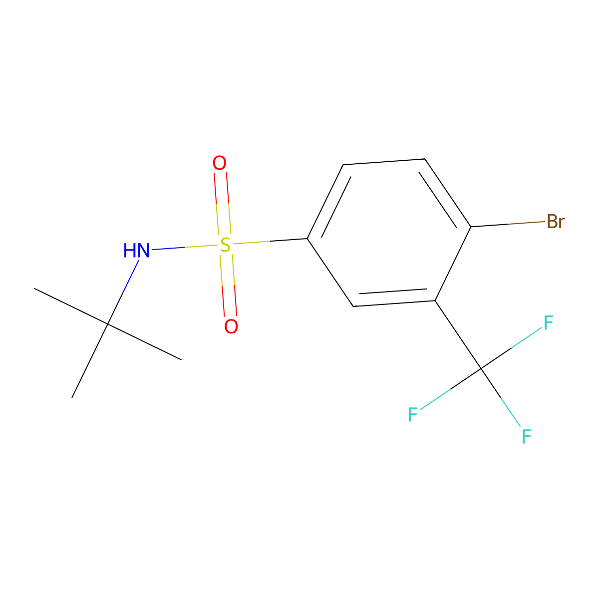 4-Bromo-N-(tert-butyl)-3-(trifluoromethyl)benzenesulfonamide molecular structure, CAS 1020253-06-8