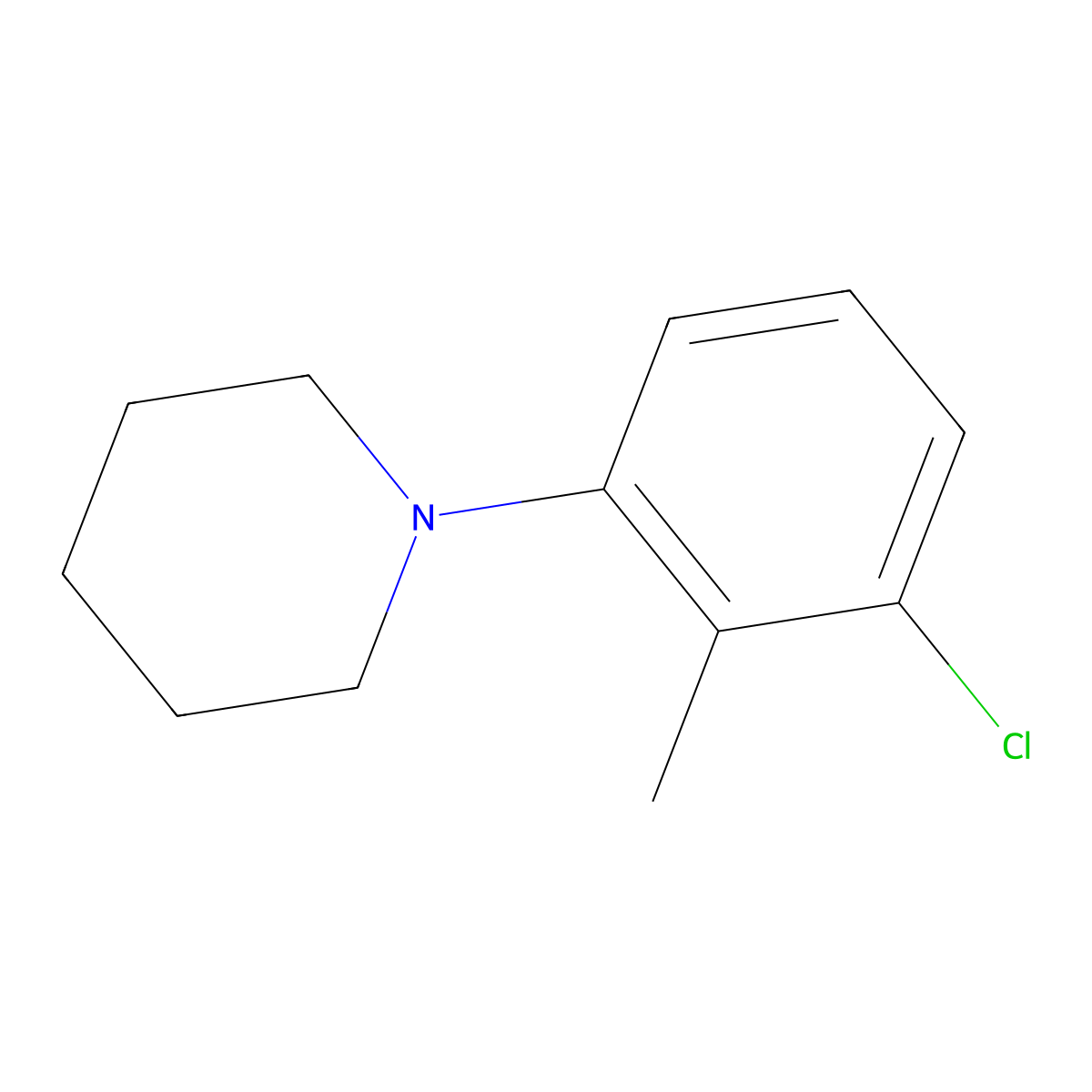 1-(3-Chloro-2-methylphenyl)piperidine molecular structure, CAS 1020253-08-0