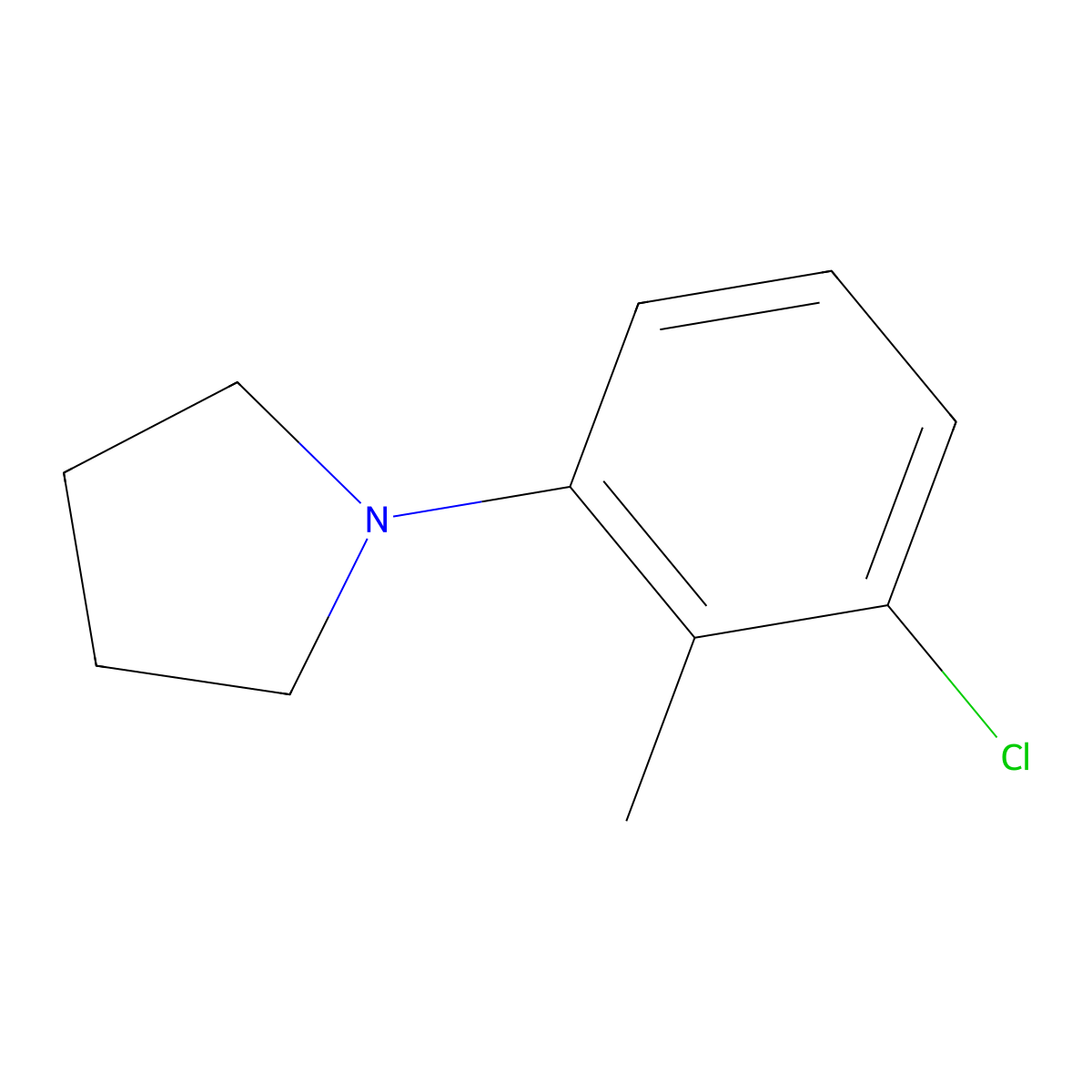 1-(3-Chloro-2-methylphenyl)pyrrolidine molecular structure, CAS 1020253-09-1