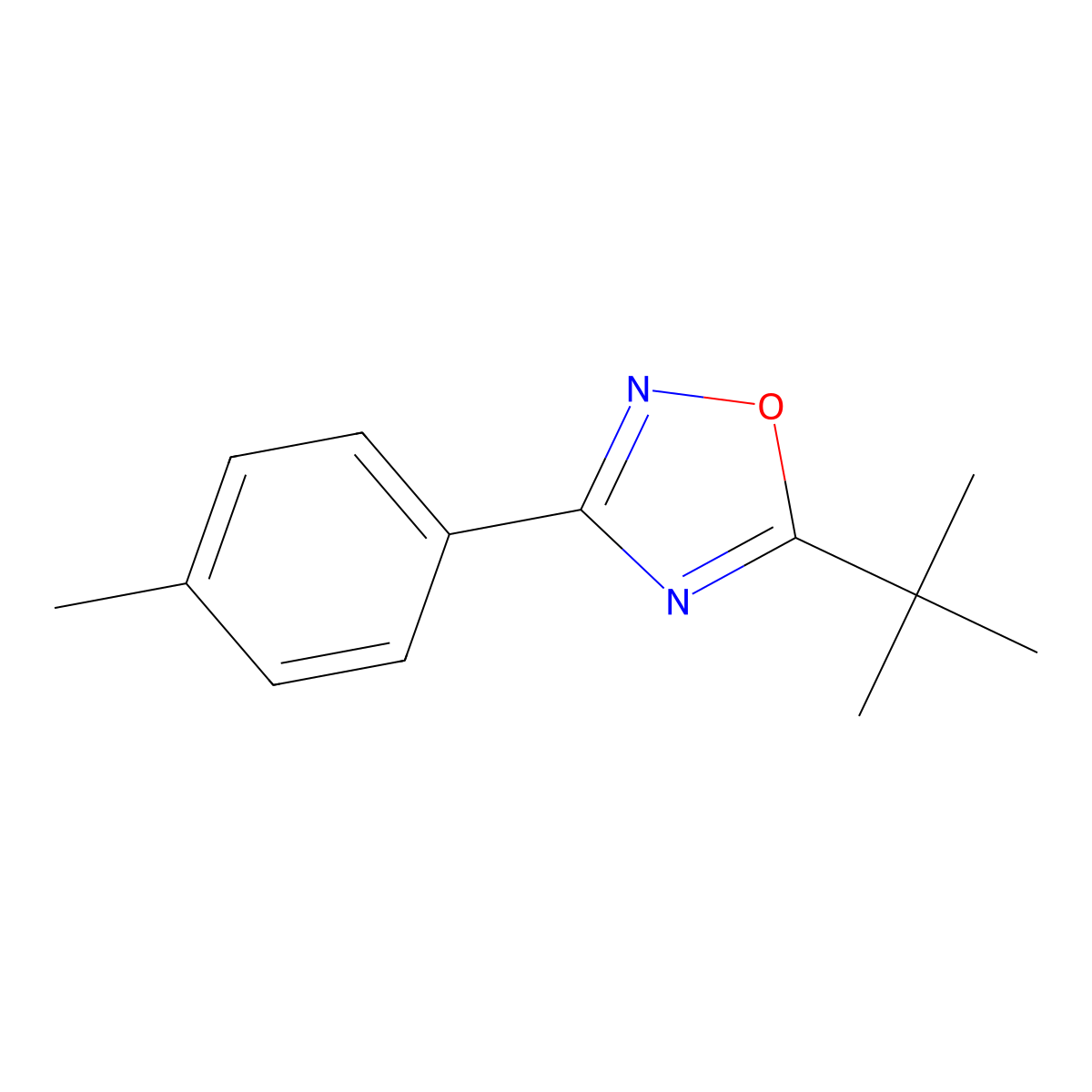 5-tert-Butyl-3-p-tolyl-1,2,4-oxadiazole molecular structure, CAS 1020253-10-4