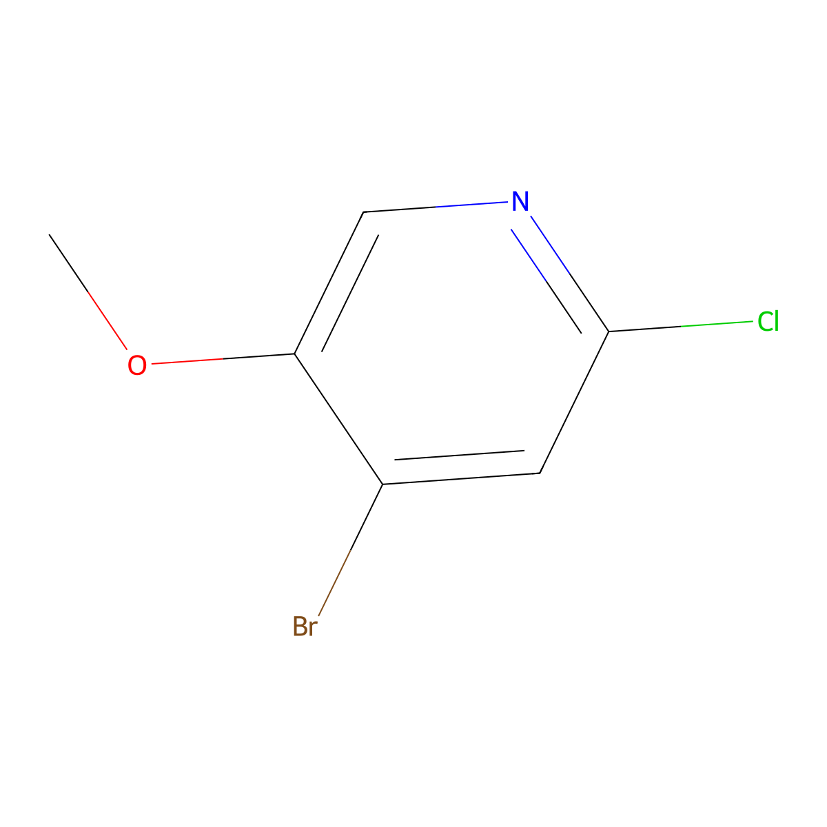 4-Bromo-2-chloro-5-methoxypyridine molecular structure, CAS 1020253-15-9