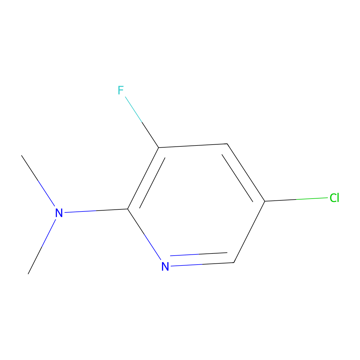 5-Chloro-3-fluoro-N,N-dimethylpyridin-2-amine molecular structure, CAS 1020253-19-3