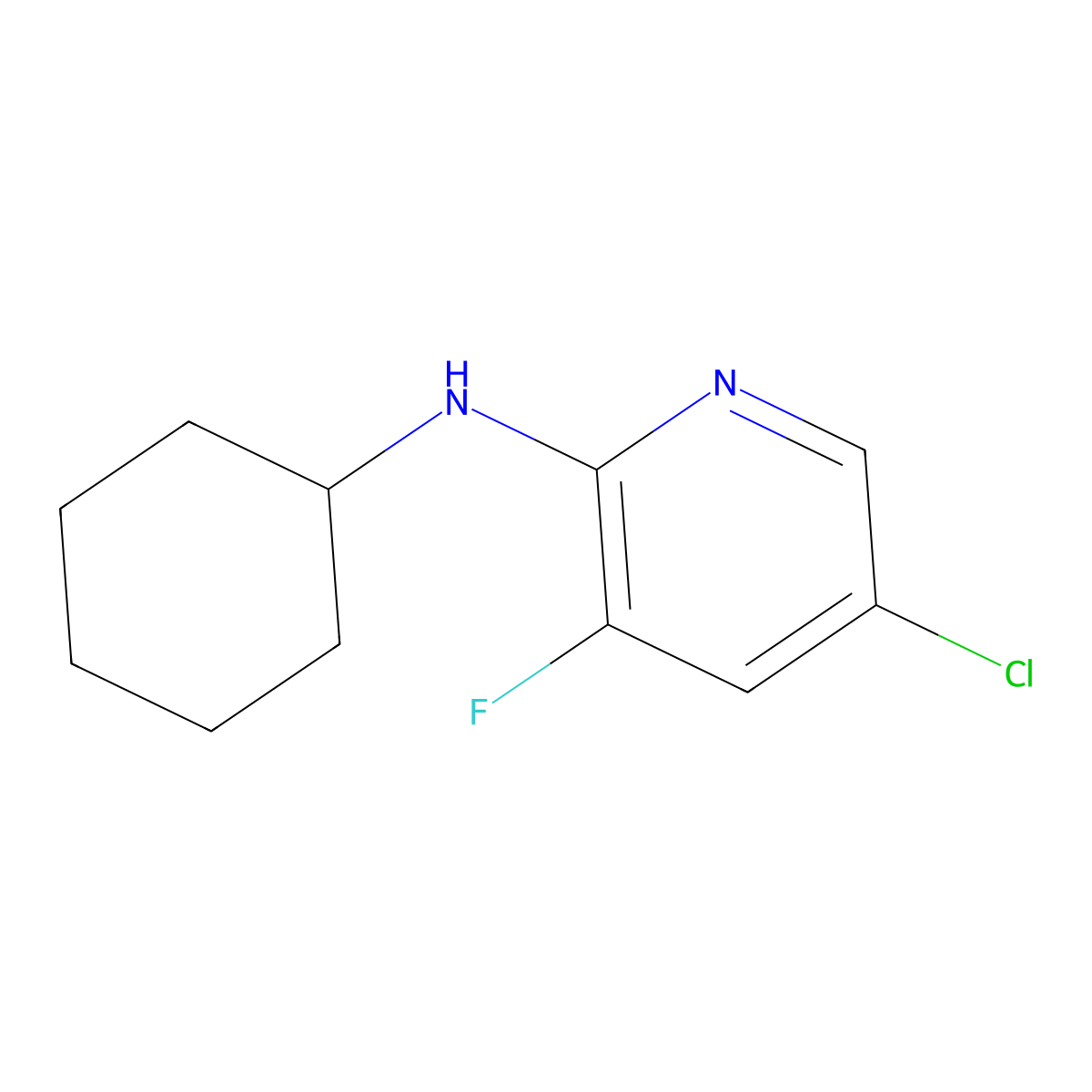5-Chloro-2-cyclohexylamino-3-fluoropyridine molecular structure, CAS 1020253-24-0