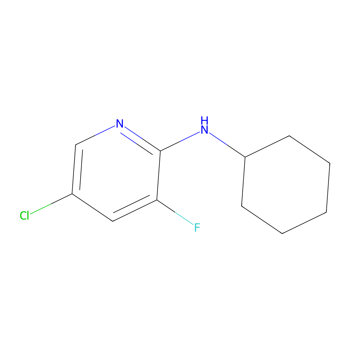 5-Chloro-2-cyclohexylamino-3-fluoropyridine molecular structure, CAS 1020253-24-0