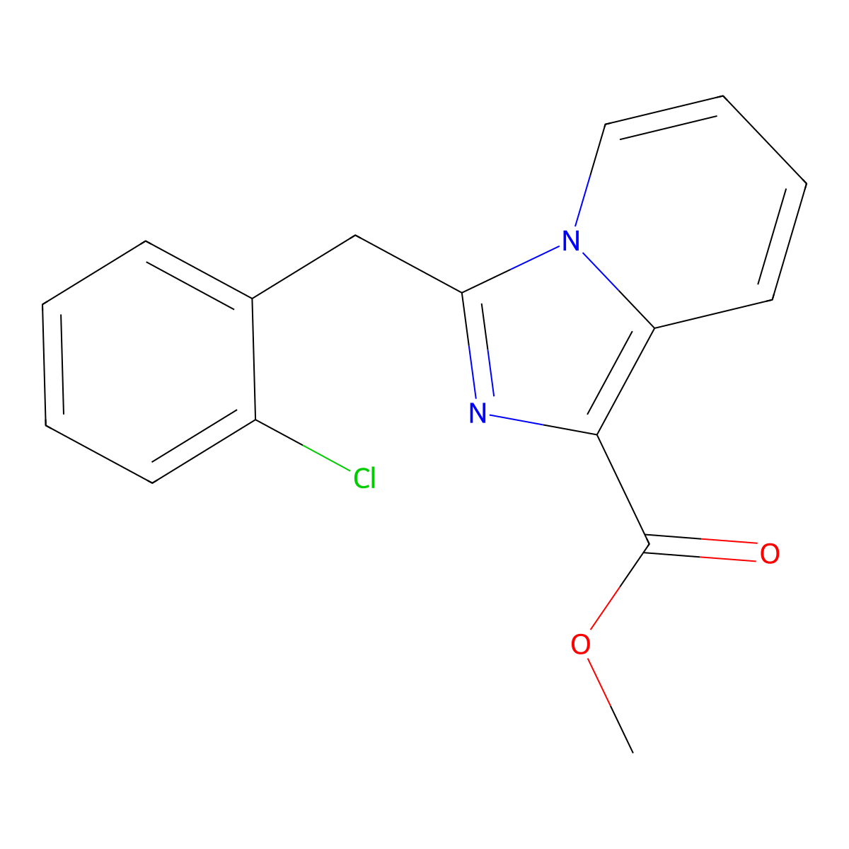 Methyl 3-[(2-chlorophenyl)methyl]imidazo[1,5-a]pyridine-1-carboxylate molecular structure, CAS 1020253-32-0