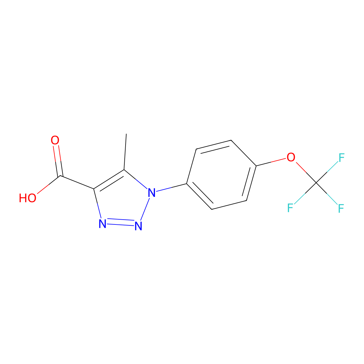 5-methyl-1-[4-(trifluoromethoxy)phenyl]-1H-1,2,3-triazole-4-carboxylic acid molecular structure, CAS 1020253-42-2
