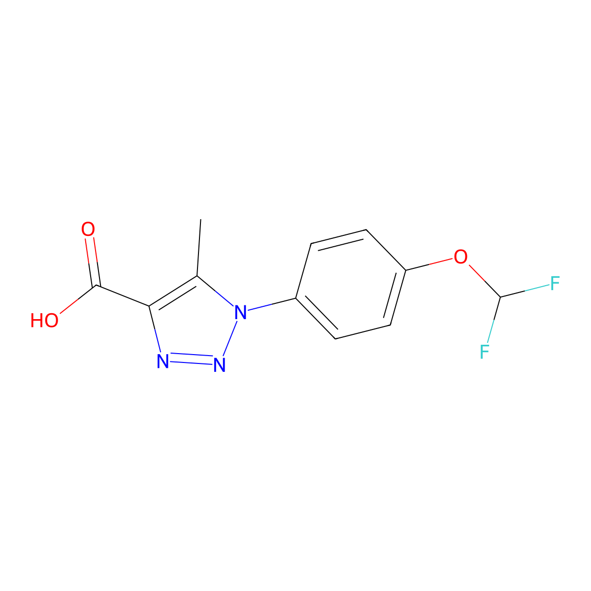1-[4-(Difluoromethoxy)phenyl]-5-methyl-1H-1,2,3-triazole-4-carboxylic acid molecular structure, CAS 1020253-48-8