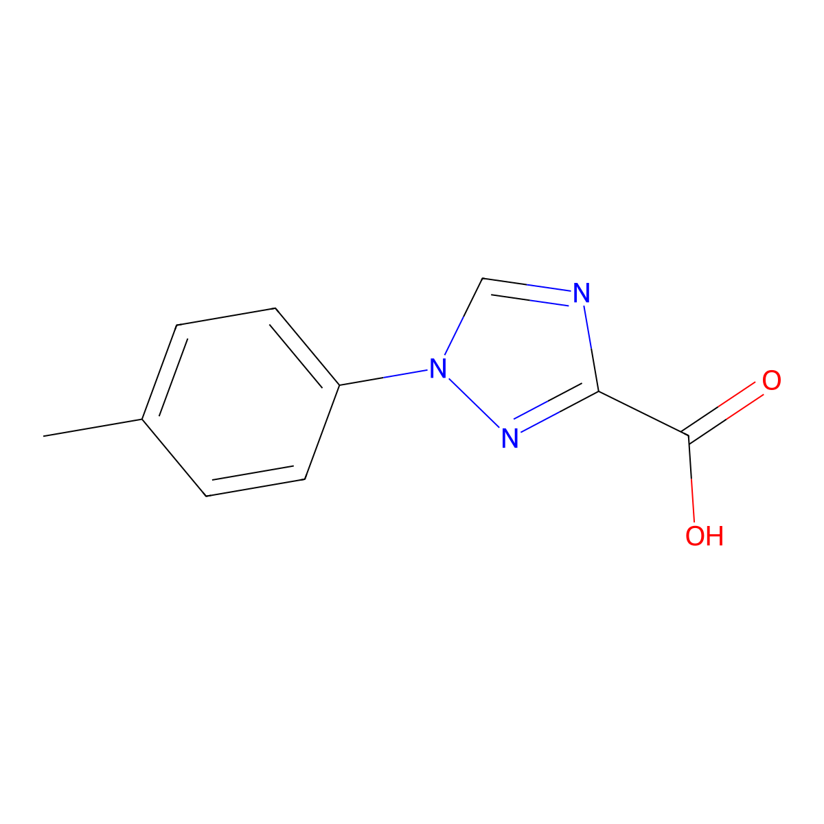 1-(p-Tolyl)-1H-1,2,4-triazole-3-carboxylic acid molecular structure, CAS 1020253-51-3