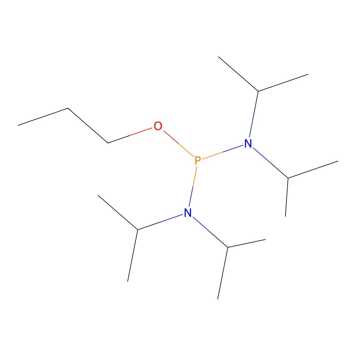 n-Propyl N,N,N',N'-tetraisopropylphosphorodiamidite molecular structure, CAS 1020253-79-5