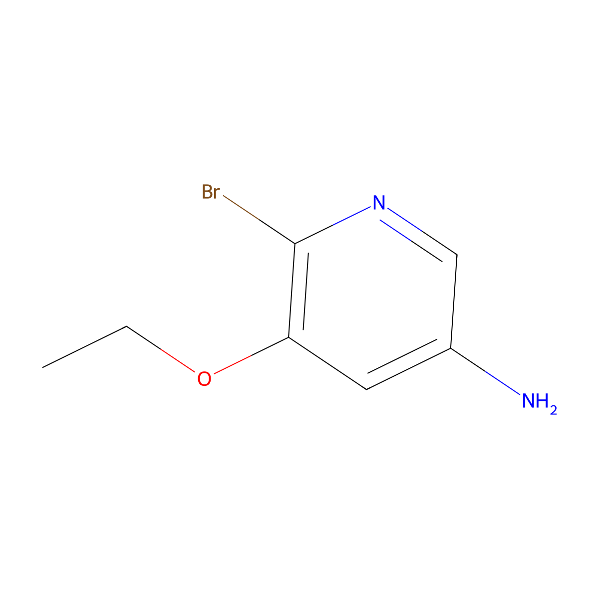 6-Bromo-5-ethoxypyridin-3-amine molecular structure, CAS 1020253-84-2