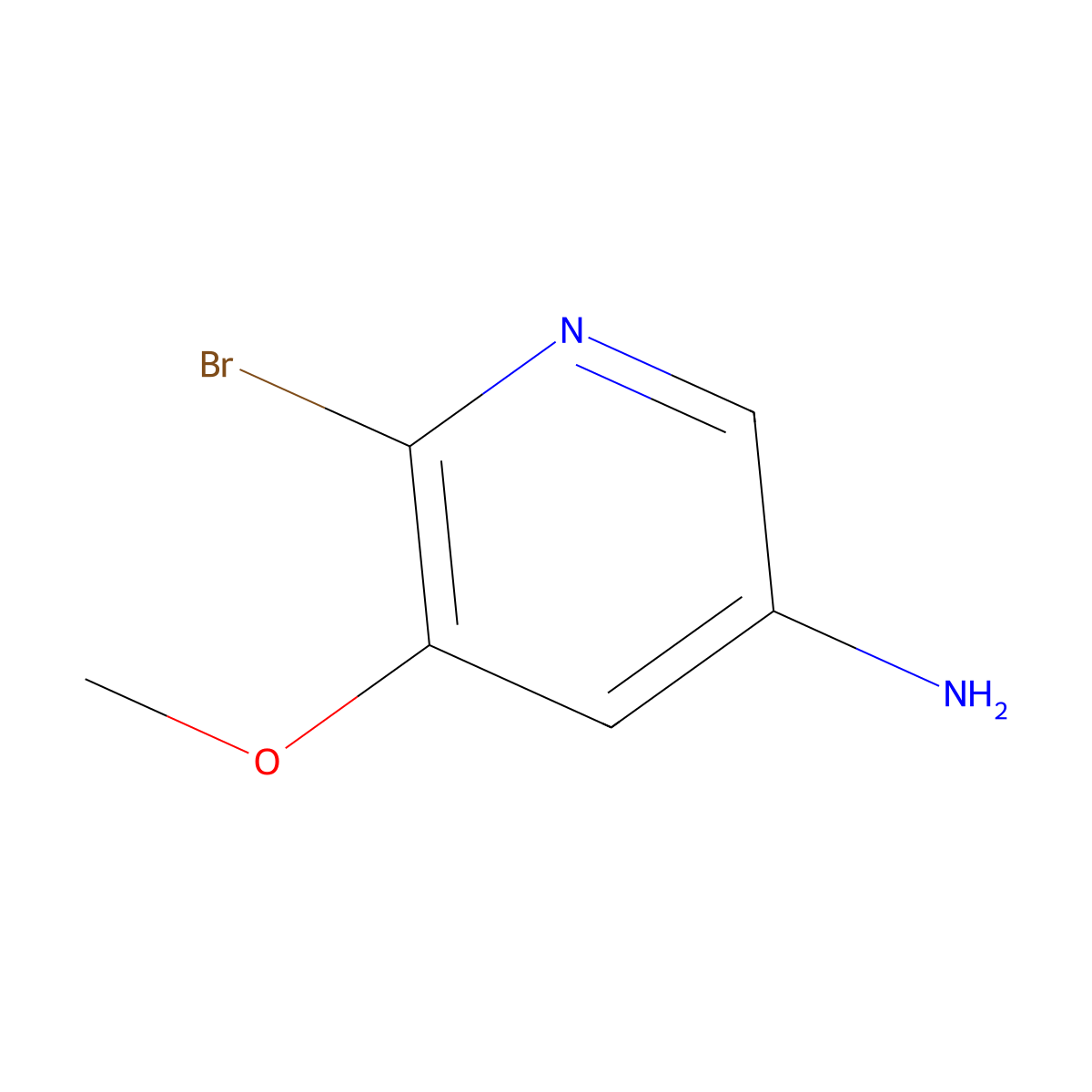 6-Bromo-5-methoxypyridin-3-amine molecular structure, CAS 1020253-85-3
