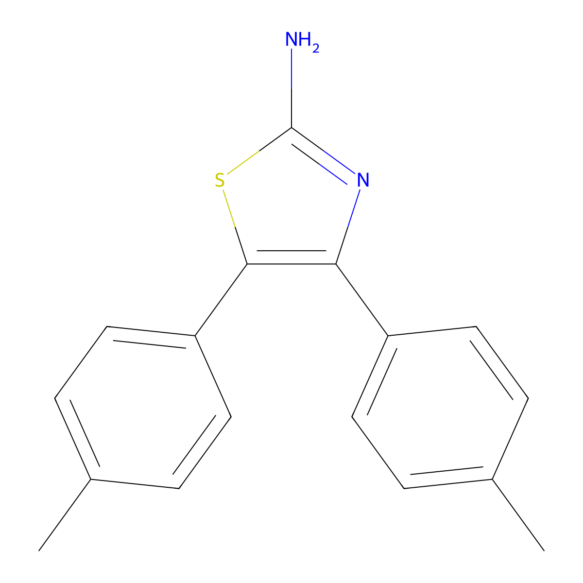 4,5-Di-p-tolyl-thiazol-2-ylamine molecular structure, CAS 102026-45-9