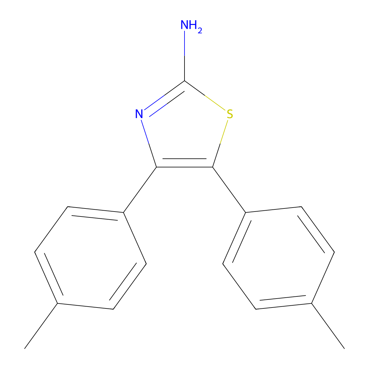 4,5-Di-p-tolyl-thiazol-2-ylamine molecular structure, CAS 102026-45-9