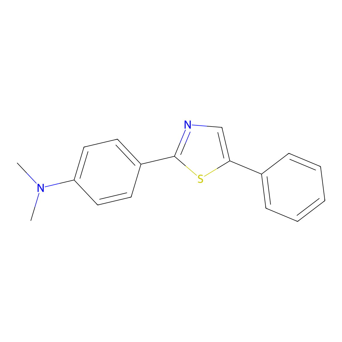N,N-Dimethyl-4-(5-phenyl-2-thiazolyl)benzenamine molecular structure, CAS 102026-46-0