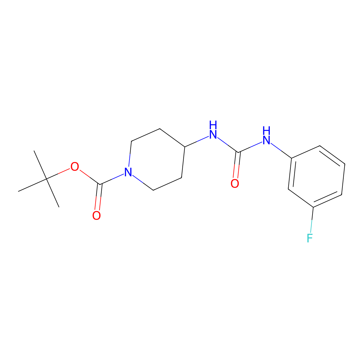 tert-Butyl 4-[3-(3-fluorophenyl)ureido]piperidine-1-carboxylate molecular structure, CAS 1020266-28-7