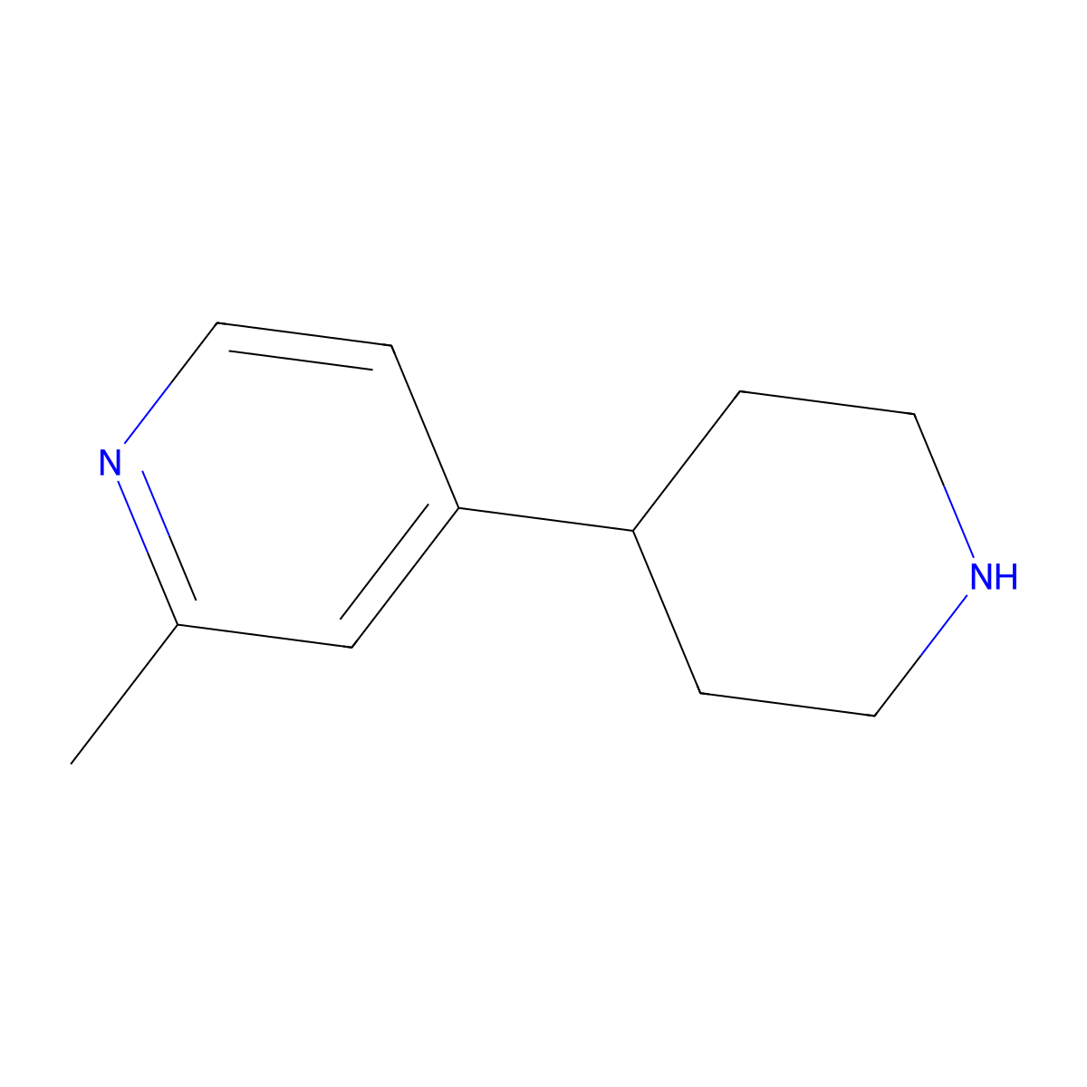 2-Methyl-4-(piperidin-4-yl)pyridine molecular structure, CAS 1020277-65-9