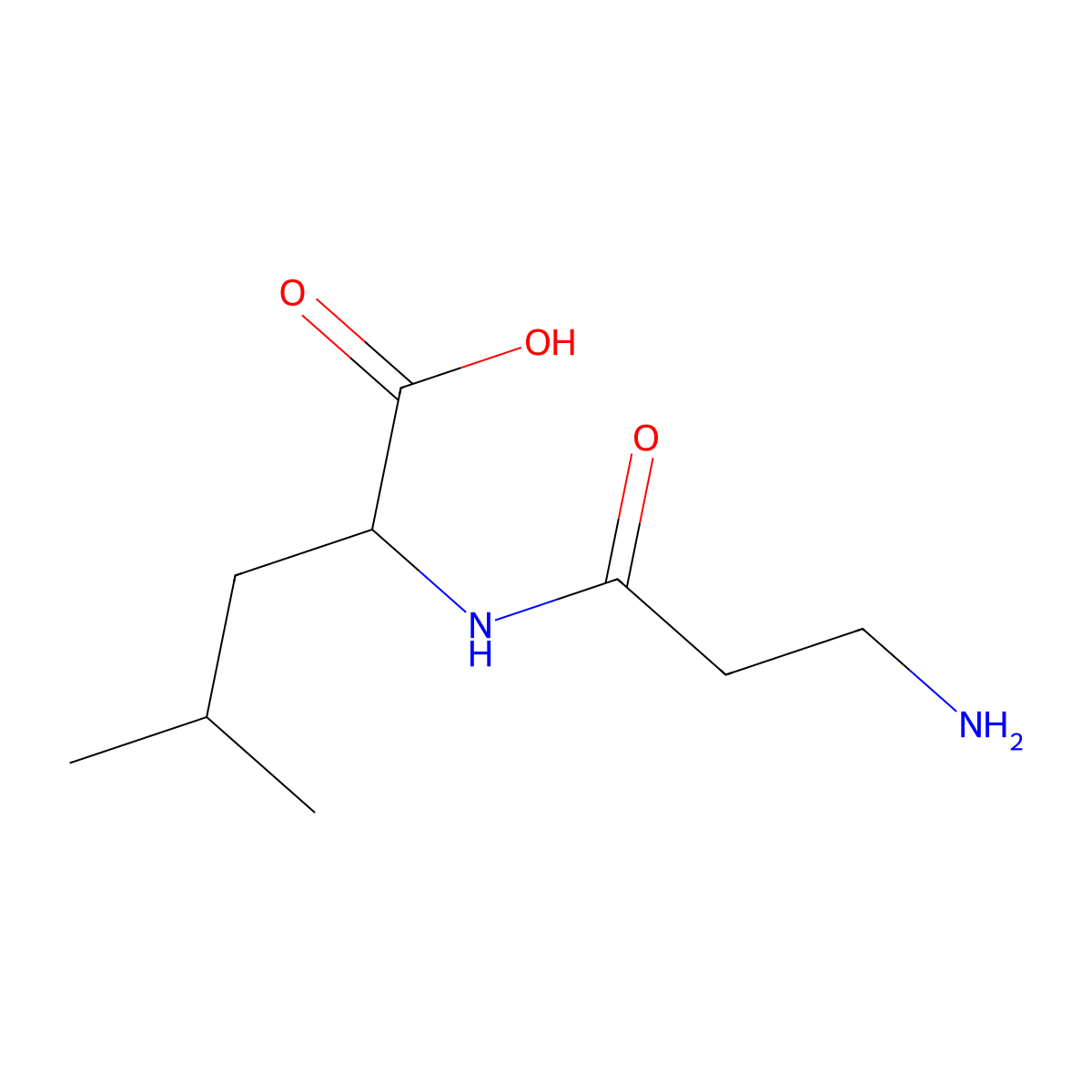 2-(3-Aminopropanoylamino)-4-methylpentanoic acid molecular structure, CAS 102029-56-1