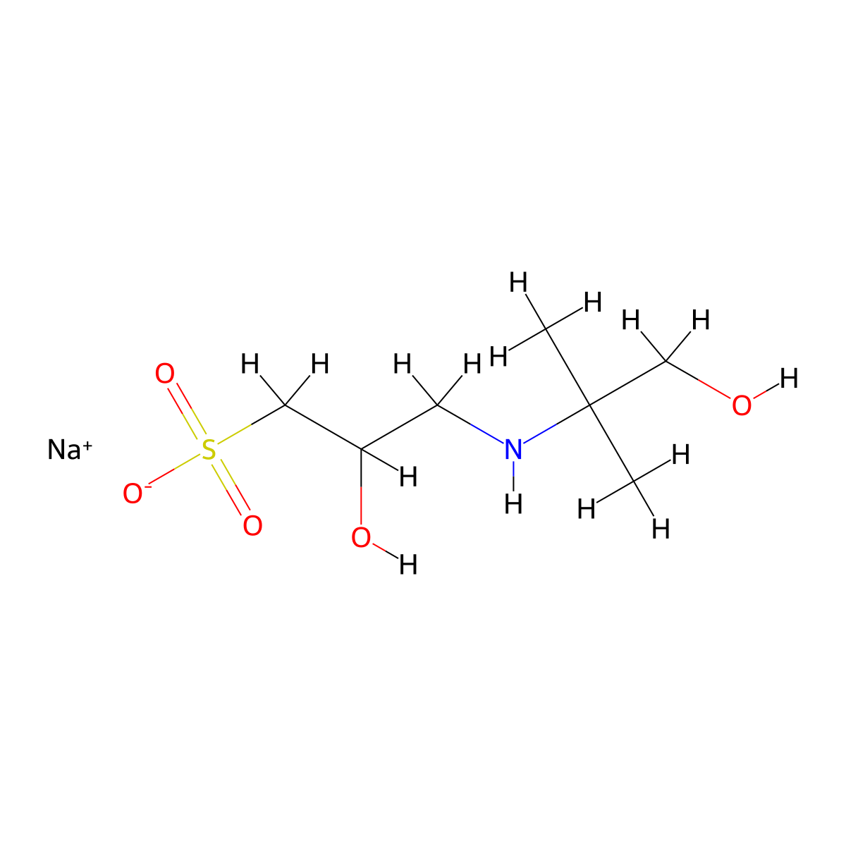 AMPSO sodium salt molecular structure, CAS 102029-60-7