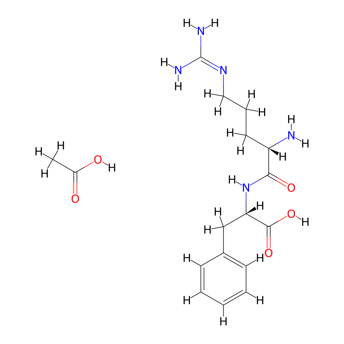 Arg-Phe acetate salt molecular structure, CAS 102029-92-5