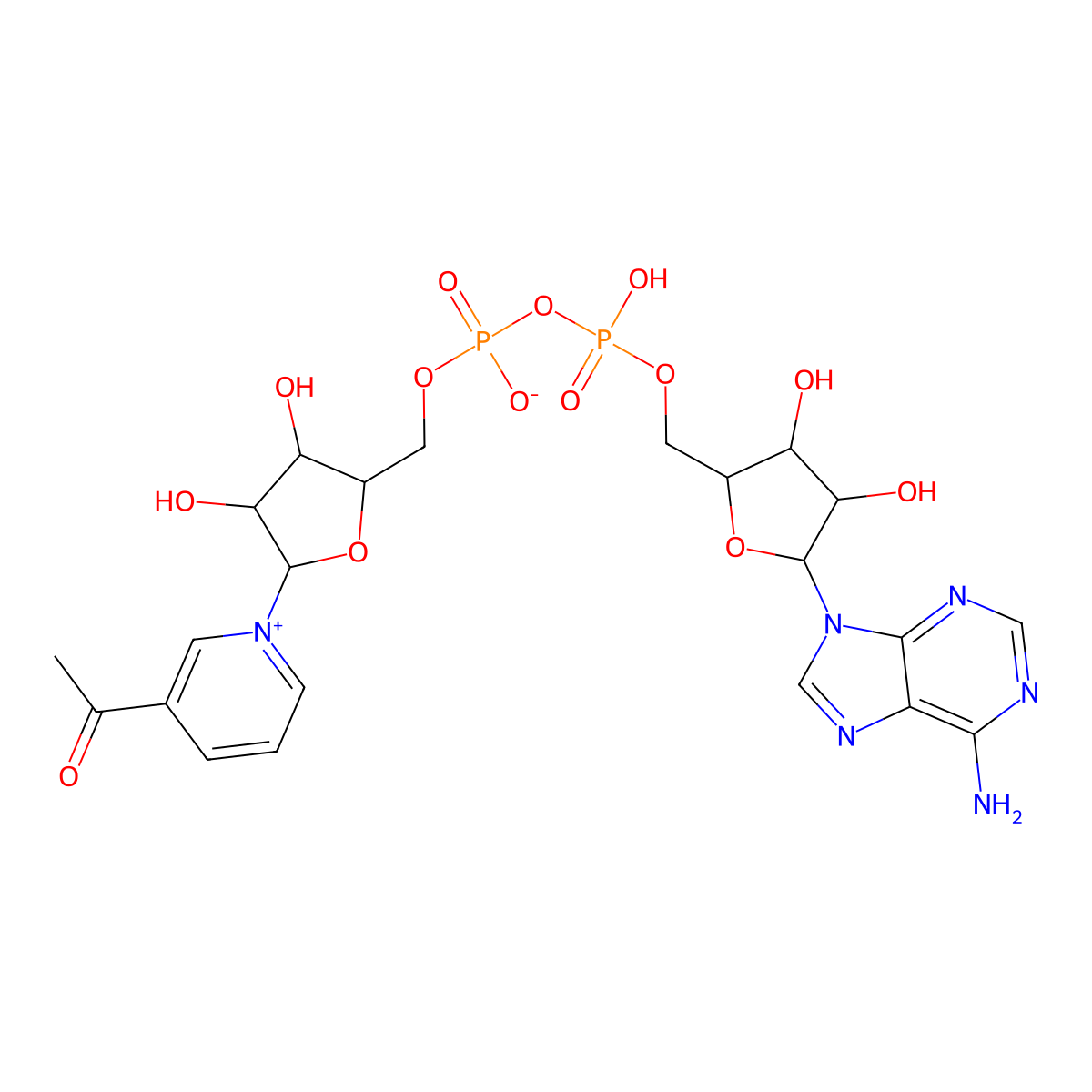 Acetylpyridine adenine dinucleotide molecular structure, CAS 102029-93-6