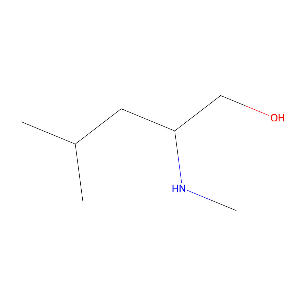 (2S)-4-methyl-2-(methylamino)pentan-1-ol molecular structure, CAS 10203-89-1