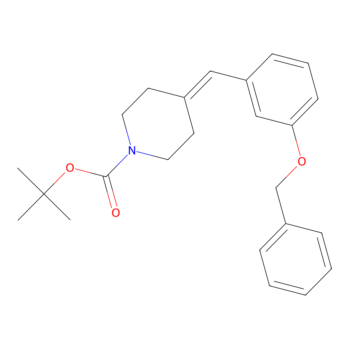 4-(3-Benzyloxy-benzylidene)-piperidine-1-carboxylic acid tert-butyl ester molecular structure, CAS 1020325-85-2